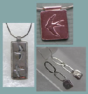 silver necklaces & earrings